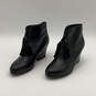 Womens Black Almond Toe Block Heel Tasseled Zip Ankle Booties Size 7.5 image number 2