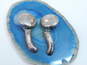 VNTG 925 Taxco Mexico Modernist Geometric Clip Earrings image number 3