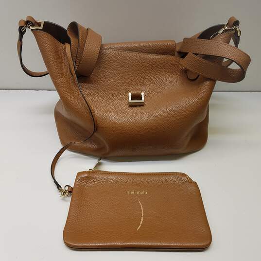 Buy the Meli Melo Italy Thela Brown Pebbled Leather Medium
