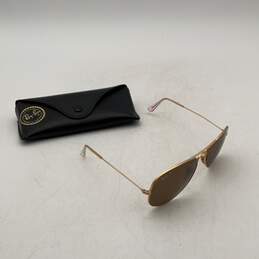 Ray-Ban Unisex Gold Full Frame Brown Lens Aviator Sunglasses With Case