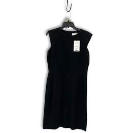 NWT M.M. Lafleur Womens Shift Dress Sleeveless Round Neck Back Zip Black Size 14