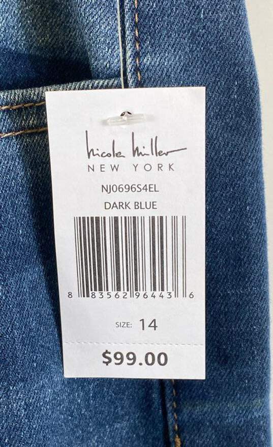 NWT Nicole Miller Womens Dark Blue High Rise Denim Bootcut Leg Jeans Size 14 image number 4