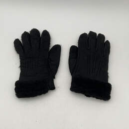 Womens Black Comfortable Winter Cuff Shearling Gloves Set Size Large alternative image