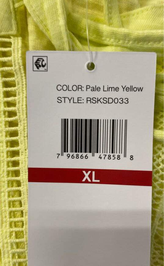 NWT Rafaella Womens Lemon Yellow Cotton Sleeveless Split Neck Tank Top Size XL image number 6