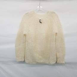 Care By Me Ivory Open Knit Pullover Sweater WM Size 1