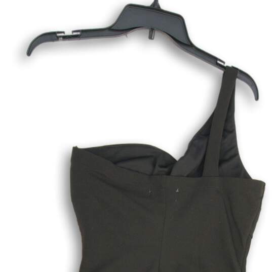 Womens Black One Shoulder Asymmetrical Hem Mini Dress Size Medium image number 4
