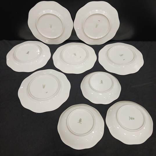 Bundle of 6MCP Czechoslovakian Made White Ceramic Plates w/3 Matching Bowls image number 3