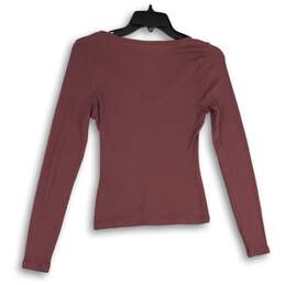Madewell Womens Purple Long Sleeve V-Neck Pullover T-Shirt Size Small alternative image