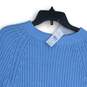 NWT Ann Taylor Womens Blue Knitted Long Sleeve Crew Neck Pullover Sweater Size S image number 3