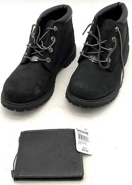 Timberland Black Leather Nellie Boots Women Size 8.5 Black Leather Bifold Wallet