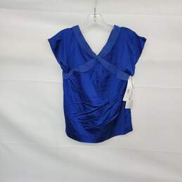 Twelfth Street By Cynthia Vincent Cobalt Blue Short Sleeve Top WM Size S NWT