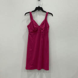 Womens Pink Sleeveless Sweetheart Neck Pullover Mini Dress Size Medium