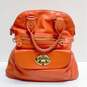 Emma Fox Orange Leather Top Zip Hobo Tote Bag image number 1
