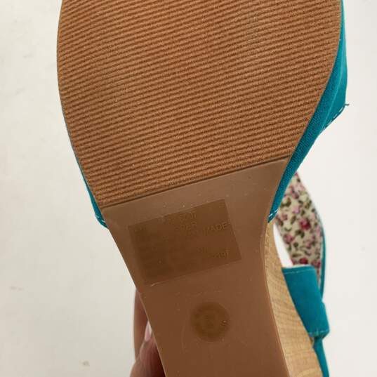 Arizona Womens AZ EMMA 038-6007 Blue Tan Wedges Heel Strappy Sandal Sz 8 image number 4