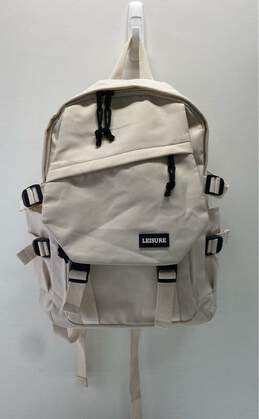 Leisure Beige Nylon Backpack Bag