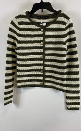 MNG Women Green Stripe Sweater- S NWT