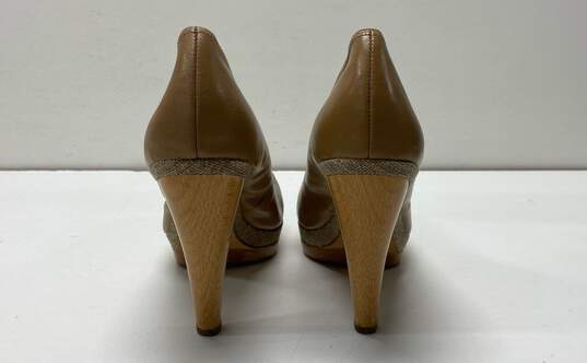 Charles David Tan Leather Platform Pump Heels Shoes Size 10 B image number 4