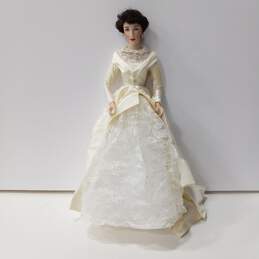 Vintage Franklin Heirloom Porcelain Bride Doll 23 Inches Tall