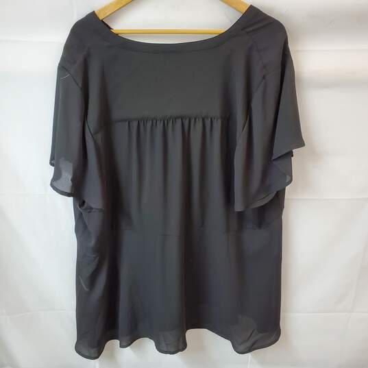 Torrid Short Sleeve Tie Front Black Blouse Plus Size Torrid Size 4 with Tags image number 4