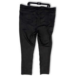 Womens Black Flat Front Pockets Stretch Skinny Leg Dress Pants Size 22W alternative image