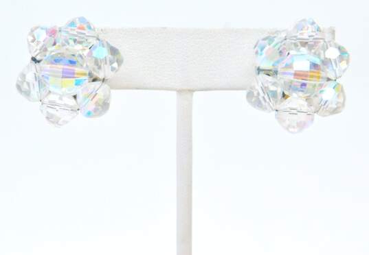 Vintage Aurora Borealis Necklace Bracelet & Clip On Earrings 74.9g image number 3