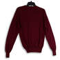 Mens Red Knitted Long Sleeve Crew Neck Stretch Pullover Sweater Size Small image number 2