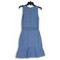 Michael Kors Womens Blue Sleeveless Scoop Neck Back Zip A-Line Dress Size S image number 2