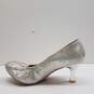 Adore Silver Metallic Ballroom Dance Heels Shoes Size 8 M image number 2