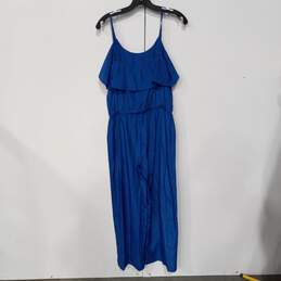 Michael Kors Blue Pleated Ruffle Spaghetti Strap Midi Dress Women's Size S alternative image