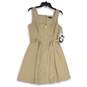 NWT Tommy Hilfiger Womens Beige Khaki Sleeveless Square Neck A-Line Dress Size 6 image number 1
