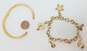 Kate Spade Orange Enamel Bangle & 3-Charm Gold Tone Bracelets 44g image number 4