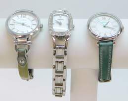 Ladies Fossil Glitzy Stainless Steel & Leather Strap Quartz Watches 87.9g