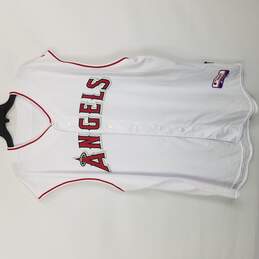 Los Angeles Anaheim Angels Jersey Mens Large Red Baseball Henley