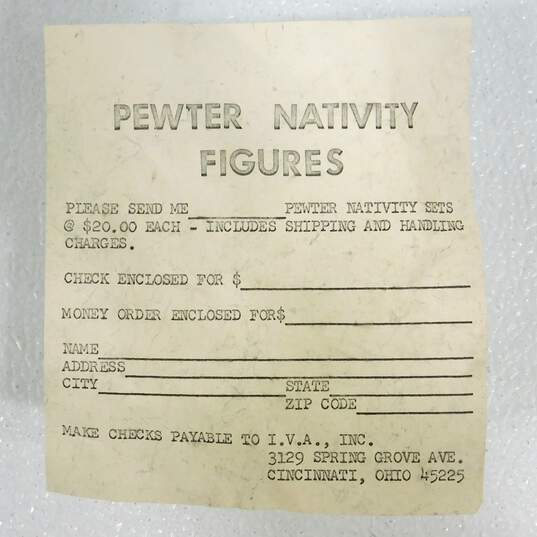 Vintage Pewter Nativity Set Mini Figurines 11 Piece image number 3