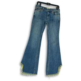 We The Free Womens Blue Denim Medium Wash Flared Leg Jeans Size 24