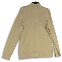 Eddie Bauer Womens Tan Long Sleeve Mock Neck Full-Zip Cardigan Sweater T2XL alternative image