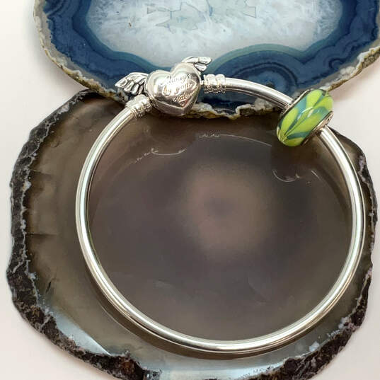 Designer Pandora S925 ALE Sterling Silver Barrel Clasp Heart Charm Bracelet image number 1