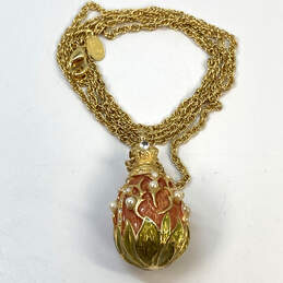 Designer Joan Rivers Gold-Tone Lily Of The Valley Enamel Pendant Necklace alternative image