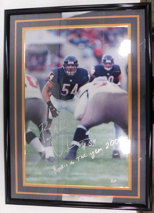 Buy the 2001 HOF Brian Urlacher LE /54 Signed/Framed/Matted Rookie of the  Year Poster 28x38 Chicago Bears