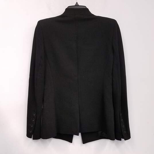 Womens Black Long Sleeve Collared Single Breasted Blazer Jacket Size Small image number 2