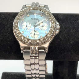 Designer Fossil BQ-9111 Blue Crystal Stainless Steel Analog Wristwatch