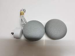 Lot of Two Google Home Mini Smart Assistant Speakers