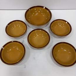 Set of 6 Brown Crest-Stone Clover Bowls alternative image