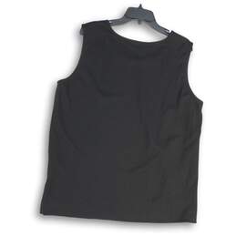 NWT Caroline Rose Womens Black Sleeveless Scoop Neck Side Slit Tank Top Size XL alternative image