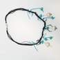 Sterling Silver Turquoise Nugget - Nyloau Metal Multi Strawd 16 1/4 Choker / Necklace 14.1g image number 2