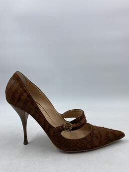 Authentic Casadei Brown Slip-On Heel W 10