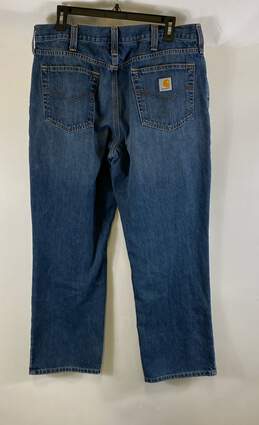 Carhartt Womens Blue Medium Wash And Rise Denim Straight Leg Jeans Size 36x30 alternative image