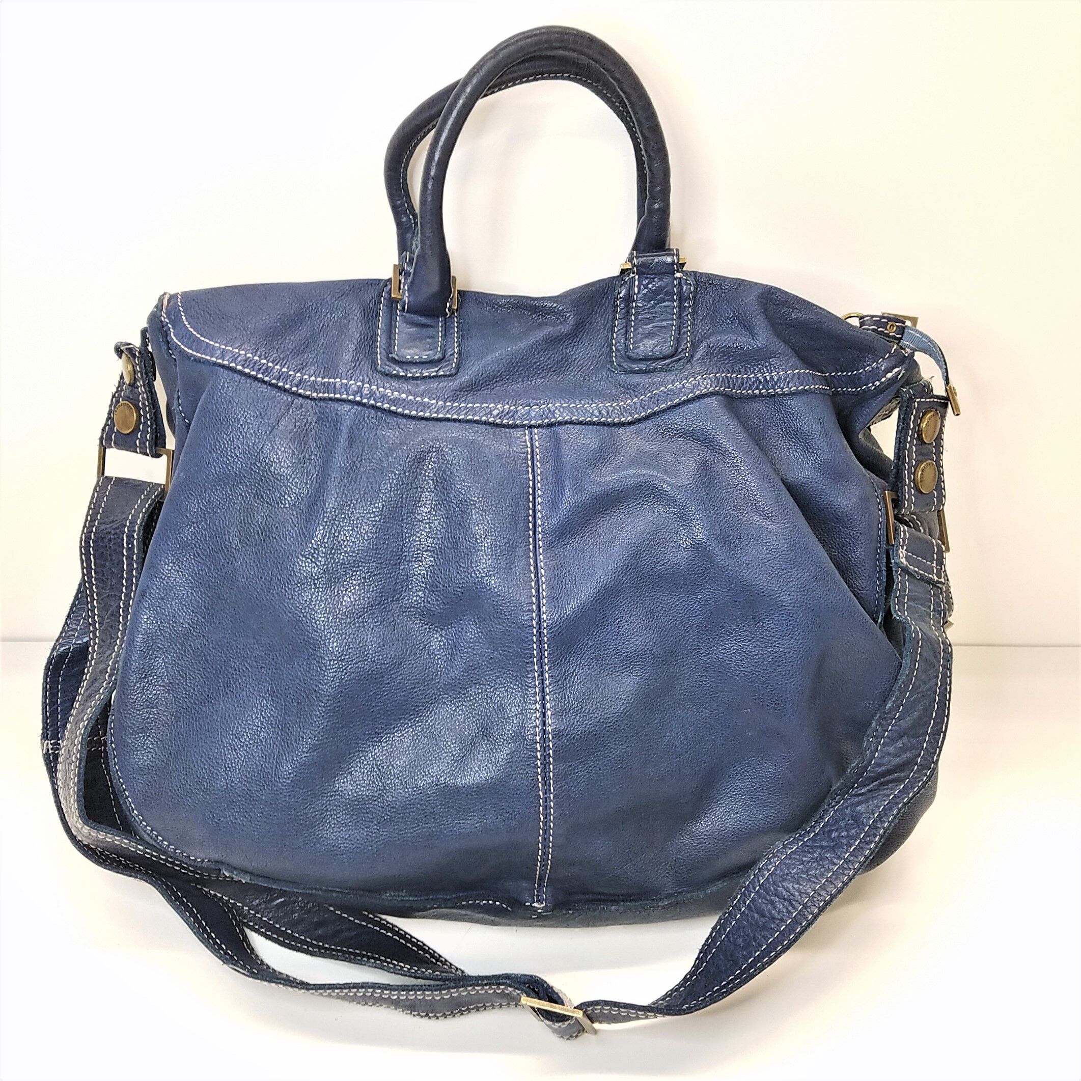 Sissi Rossi Blue Leather Crossbody Bag