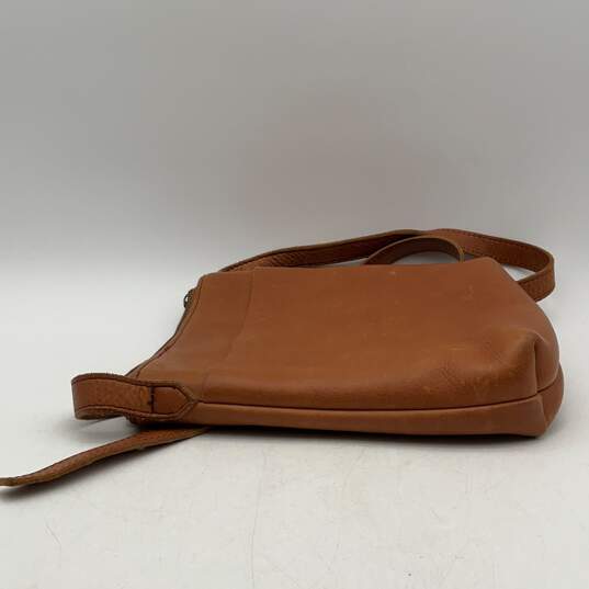 Lifetime Leather Womens Brown Adjustable Strap Zipper Crossbody Bag Purse image number 4
