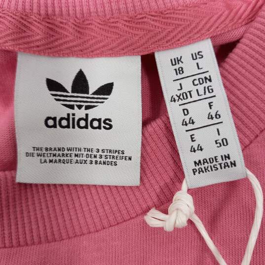 Adidas Women's Pink/White Rose Tone Oversized Tee Size L NWT image number 3